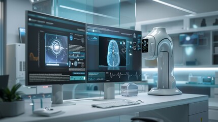 AI Diagnostic Second Opinion: Modern Medical Monitor Display