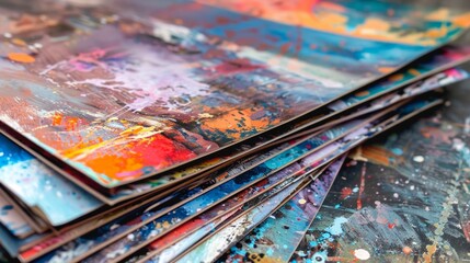 Abstract Art Canvas Prints in a Stack