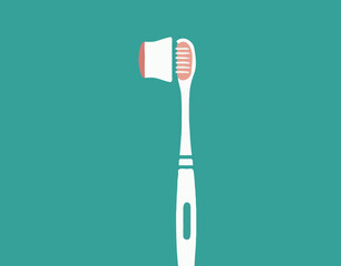 Toothbrush with toothpaste. Tooth Care Equipment clipart. 
