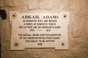 US First Lady Abigail Adams Burial Memorial at United First Parish Church, Quincy, Massachusetts
