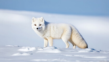 Obraz premium Arctic Fox white fur fox image.png