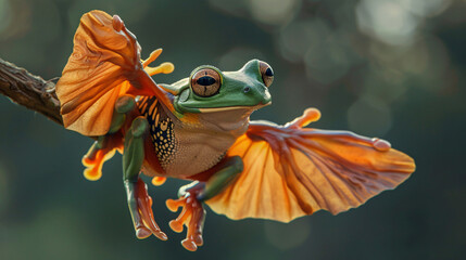 Tree frog flying frog