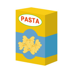 Grocery Food simple objects. Pasta or spaghetti. Vector cartoon flat icon
