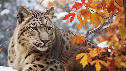 Obraz premium portrait of a leopard, leopard in the zoo