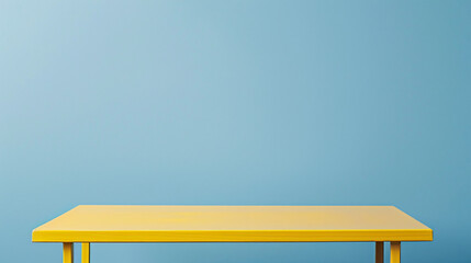 Yellow table with blue background