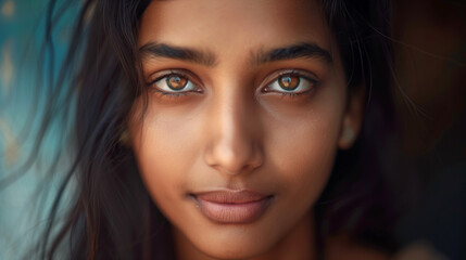 close up portrait of indian woman young adult