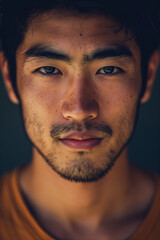 portrait of Japanese man close up
