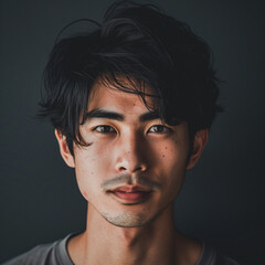 portrait of Japanese man close up