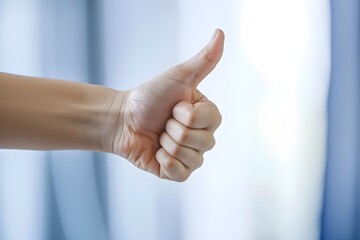 Thumb Up Gesture Expressing Positive Feedback or Recommendation on Social Media Interface