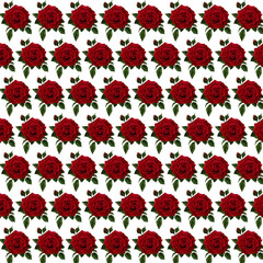 seamless pattern with red roses, digital flowers for fabrics and paper print