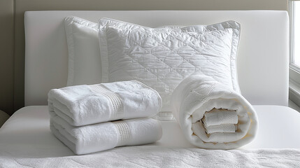clean white hotel linen, towel and pillow, excellent host service