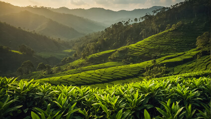 tea plantation in Sri Lanka - obrazy, fototapety, plakaty