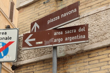 Signs in Rome, Italy