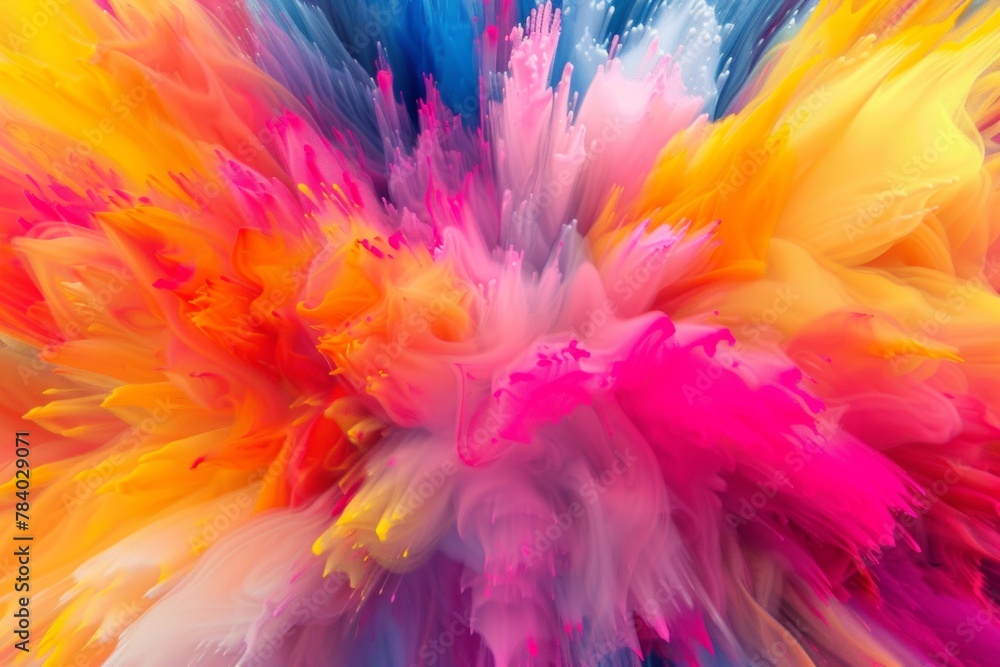 Poster a colorful, abstract image of a rainbow with many different colored lines
