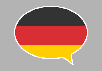 Bocadillo de hablar Alemán con bandera de Alemania. 
