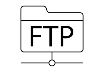 Icono negro de subida FTP.