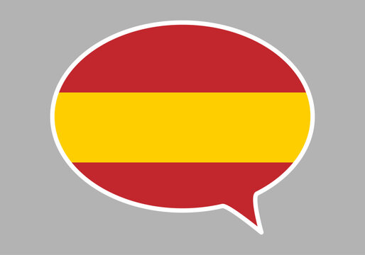 Bocadillo de hablar castellano con bandera de España. 