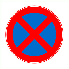 Obraz premium Absolutely NO STOPPING road sign. The sign stopping vehicles is prohibited. Vector image isolated on white.