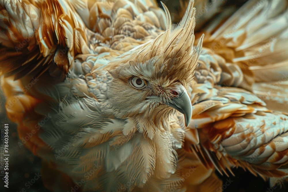 Aufkleber close up of a bird with feathers on its head. suitable for nature and wildlife concepts