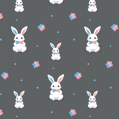 Baby Shower or gender party card. invitation gender party. Cute bunny and balloons. vector illustration. Banner, background for celebrating baby shower	pattern