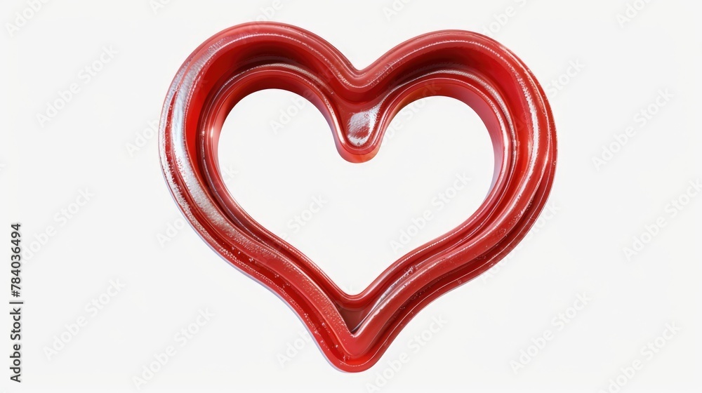 Poster a red heart-shaped object on a plain white background. ideal for valentine's day designs