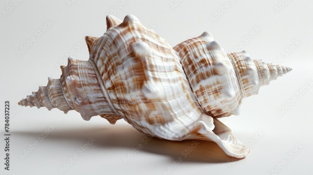 Poster Close-up image of a shell on a white background. Suitable for various design projects