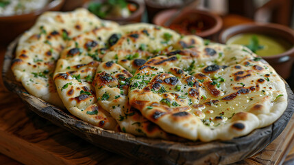 Tandoori Green Garlic Naan or bread served