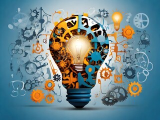 World intellectual property day | April 26| An illustration of a light bulb surrounded by gears, representing the fusion of creativity and innovation