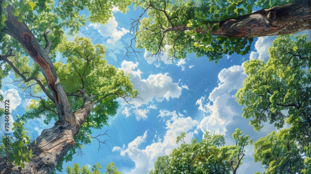 Poster a group of trees standing together. suitable for nature and outdoor concepts