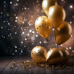 golden christmas ballons