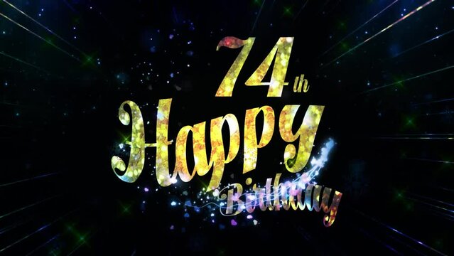 Anniversary Days Party Festivity Basic Exceptional greeting. 74 Years Commemoration Logo Videos