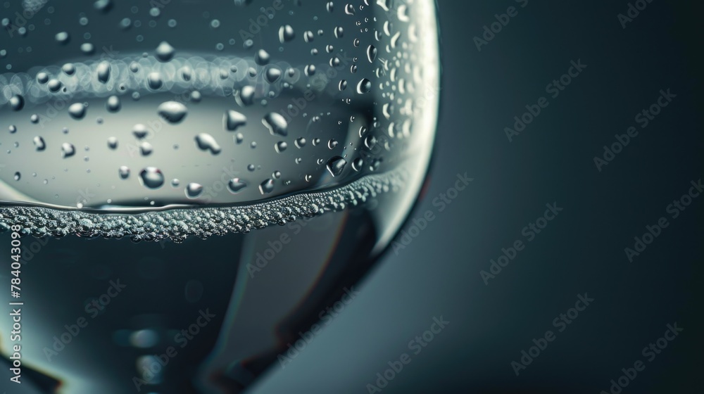 Poster a close up shot of a glass filled with water. suitable for various concepts