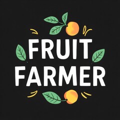 Fruit farmer typography vector