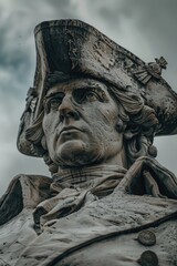 Obraz premium A statue of a man wearing a hat. Ideal for historical or cultural themes