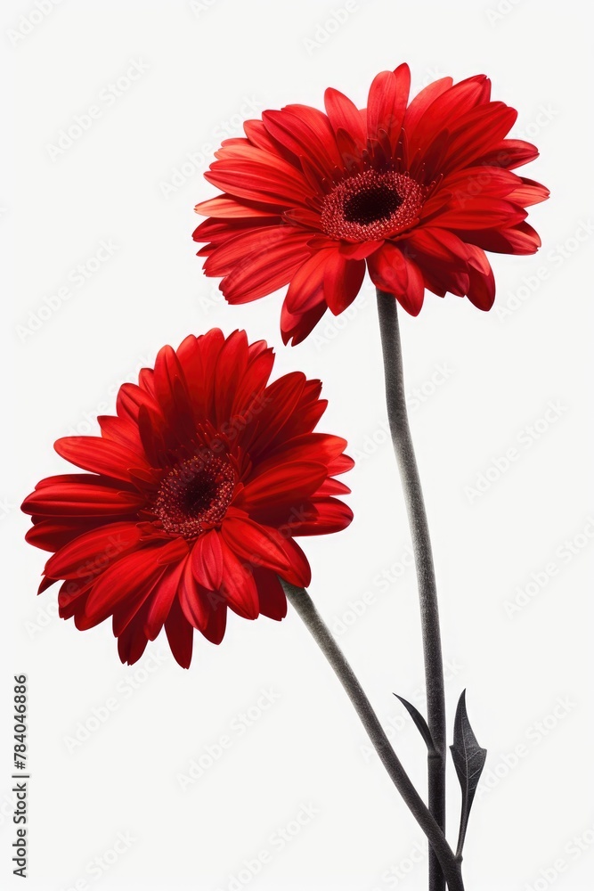 Poster vibrant red flowers displayed on a table, suitable for various occasions