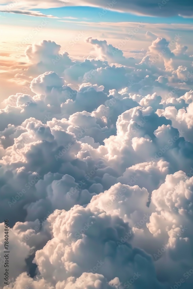 Aufkleber a scenic view of clouds from an airplane. perfect for travel websites