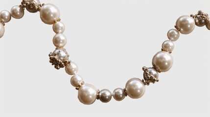 Obraz premium Elegant pearl and diamond necklace, perfect for jewelry advertisements
