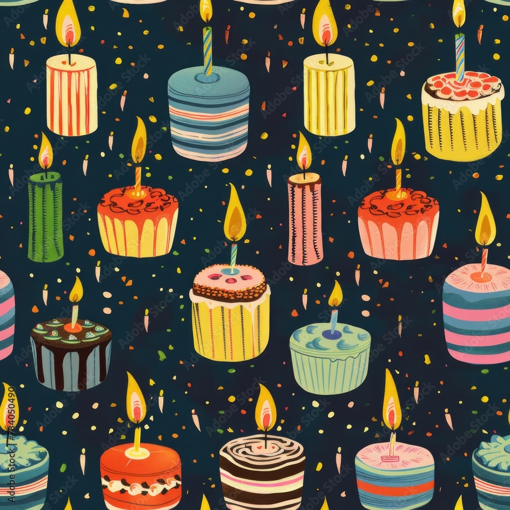 Poster A group of candles placed on a table. Suitable for various occasions
