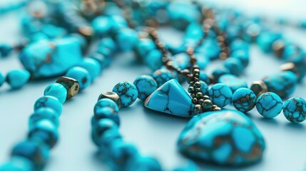 Close up of turquoise beads, ideal for jewelry making projects