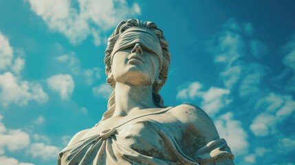 A statue of a blindfolded woman. Ideal for legal or justice concepts