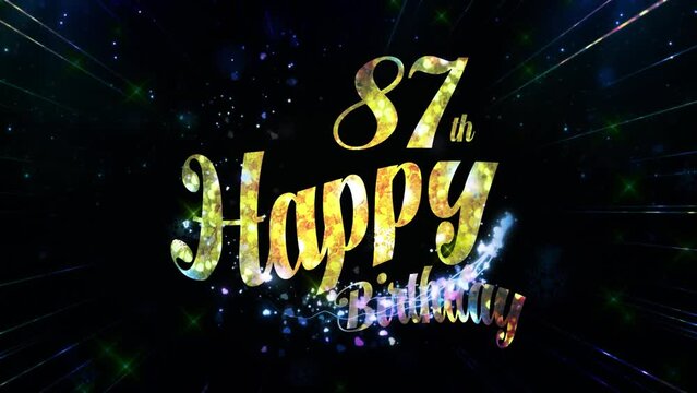 Anniversary Days Party Festivity Basic Exceptional greeting. 87 Years Commemoration Logo Videos