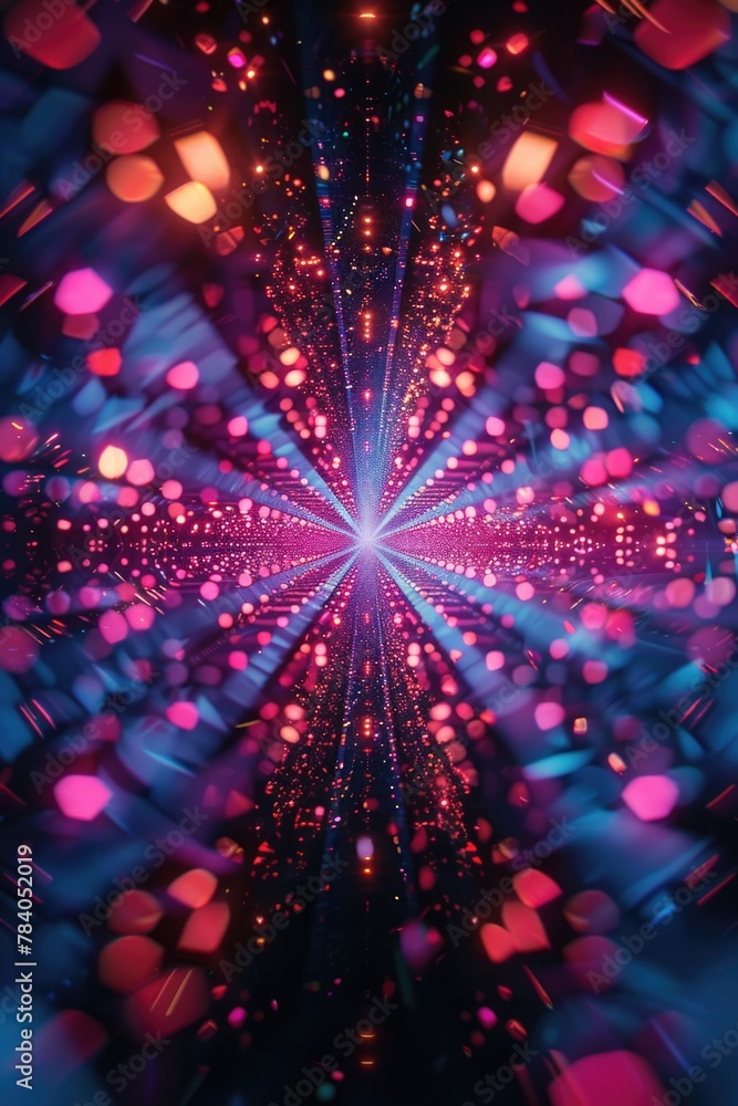 Poster A starburst shining brightly against a dark backdrop. Suitable for various design projects