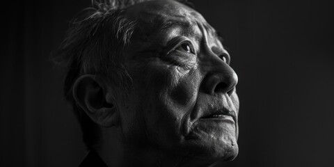 Portrait of an older man in monochrome. Suitable for various projects