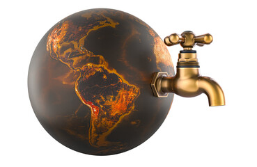 Saving water and environmental protection. 3D rendering isolated on transparent background - 784054848