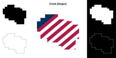 Crook County (Oregon) outline map set
