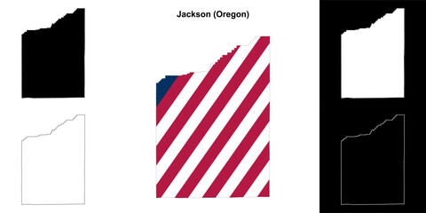Jackson County (Oregon) outline map set