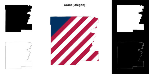 Grant County (Oregon) outline map set