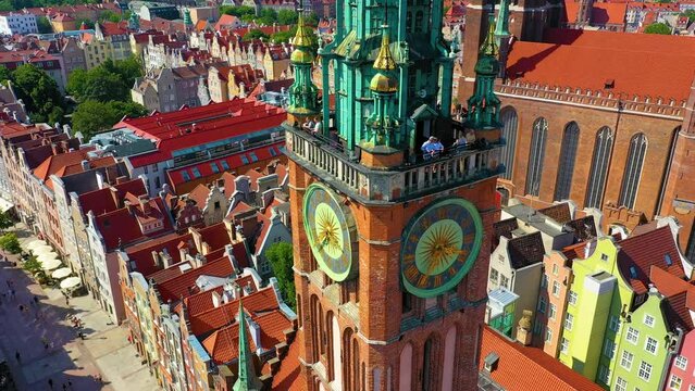 Aerial view of the Museum of Gdansk - Main Town Hall