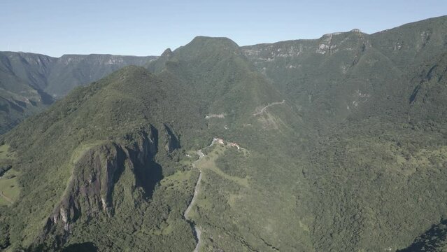 Aerial View, South Brazil. Mountains in the Serra Catarinense Region
