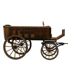 Fototapeta premium 3D rendered old wooden carriage isolated on transparent background
